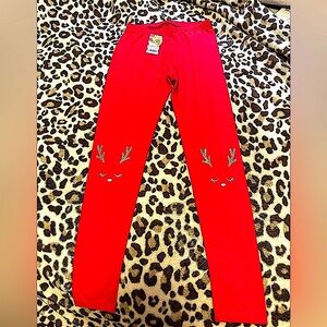 NWT CAT & JACK girl’s Wowzer Red Reindeer leggings